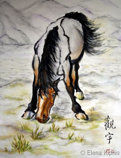 01 - Beobachten der Szene I Acryl, 70 x 90 cm